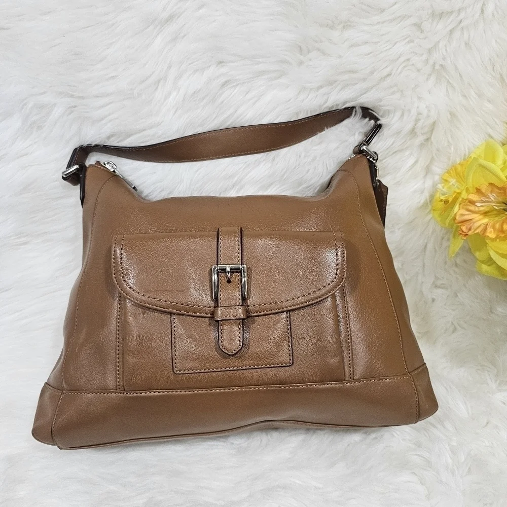 Coach F29881 Charlie Leather Hobo Shoulder Bag – Brown